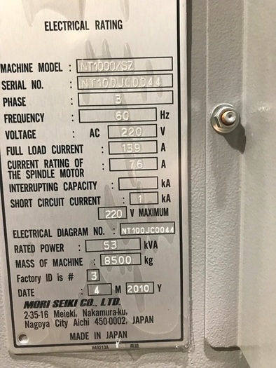 Used MORI SEIKI NT1000SZ MULTI AXIS TURNING/MILLING CENTER