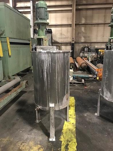 Used 75 GALLON TANK 25" DIA. X 37" STRAIGHT SIDE WITH AGITATOR