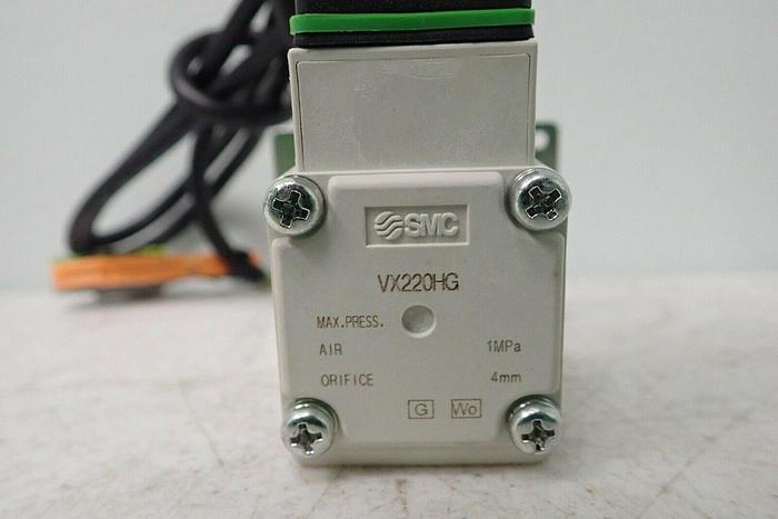Used SMC Corporation VX220HG 2 Port Solenoid VX2 Valve with Murr Elektronik AC/DC-10A