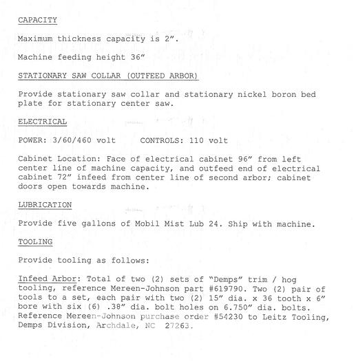 Used 2002 Mereen Johnson 424-DC-2+4 Gang Rip Saw
