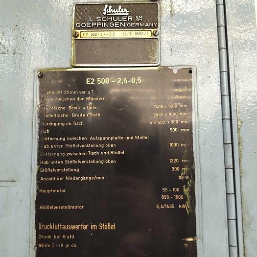 Used Press Transfer Mechanical E2-500-2,4-0,5