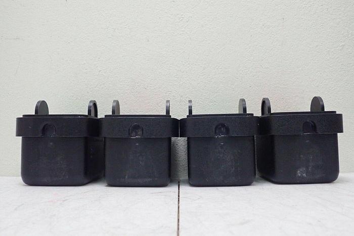 Used Set of 4 Sorvall 11053 Rotor Buckets with 2 00997 Red Inserts & 2 Green Inserts