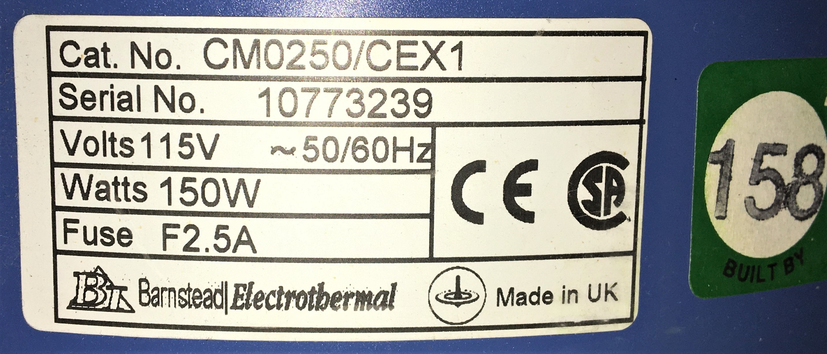 Used Soxhlet Extraction Kit with Barnstead Electrothermal CM0250-CEX1 Heating Mantle - 250mL