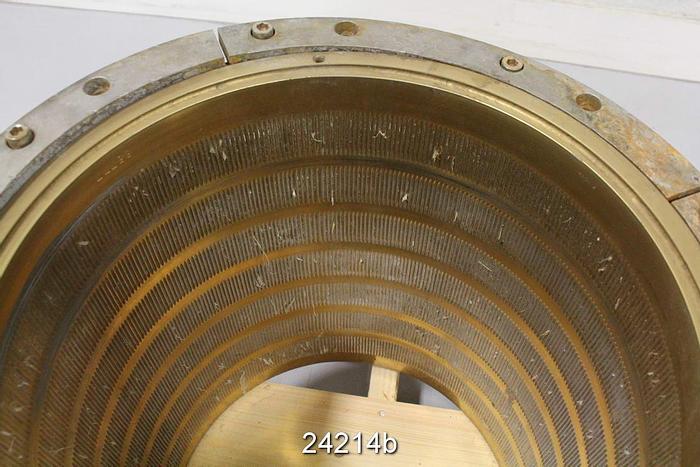 Used Finckh HYCO1 Horizontal Pressure Screen Basket, Finckh Hyco 1, .004" Slots, With Clamp Ring #24214