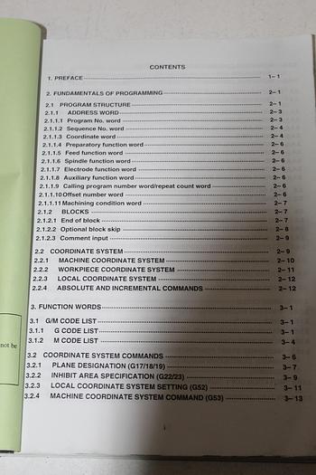 Parts Only Makino Instruction Manual Sinker EDM MGH Generator Programming (B5)