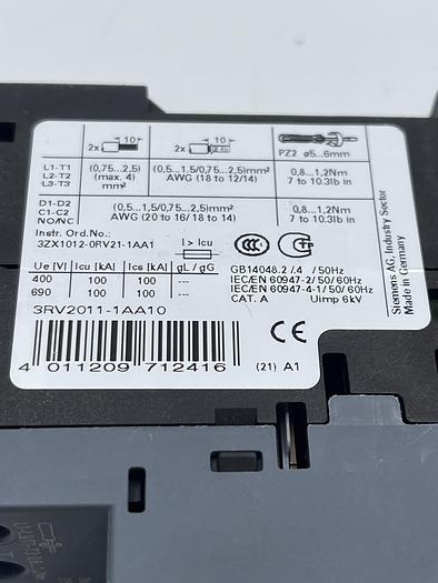 Used Siemens 3RV2011-1AA10