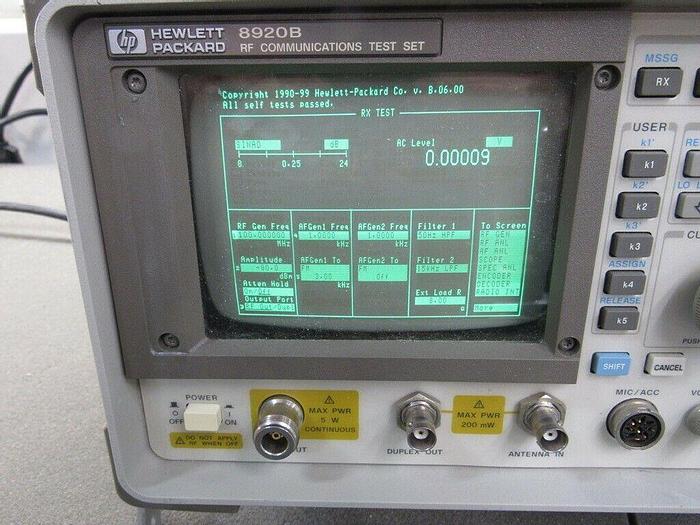 Used HP Agilent 8920B Communications Service Monitor Spectrum Analyzer W / 9 Options