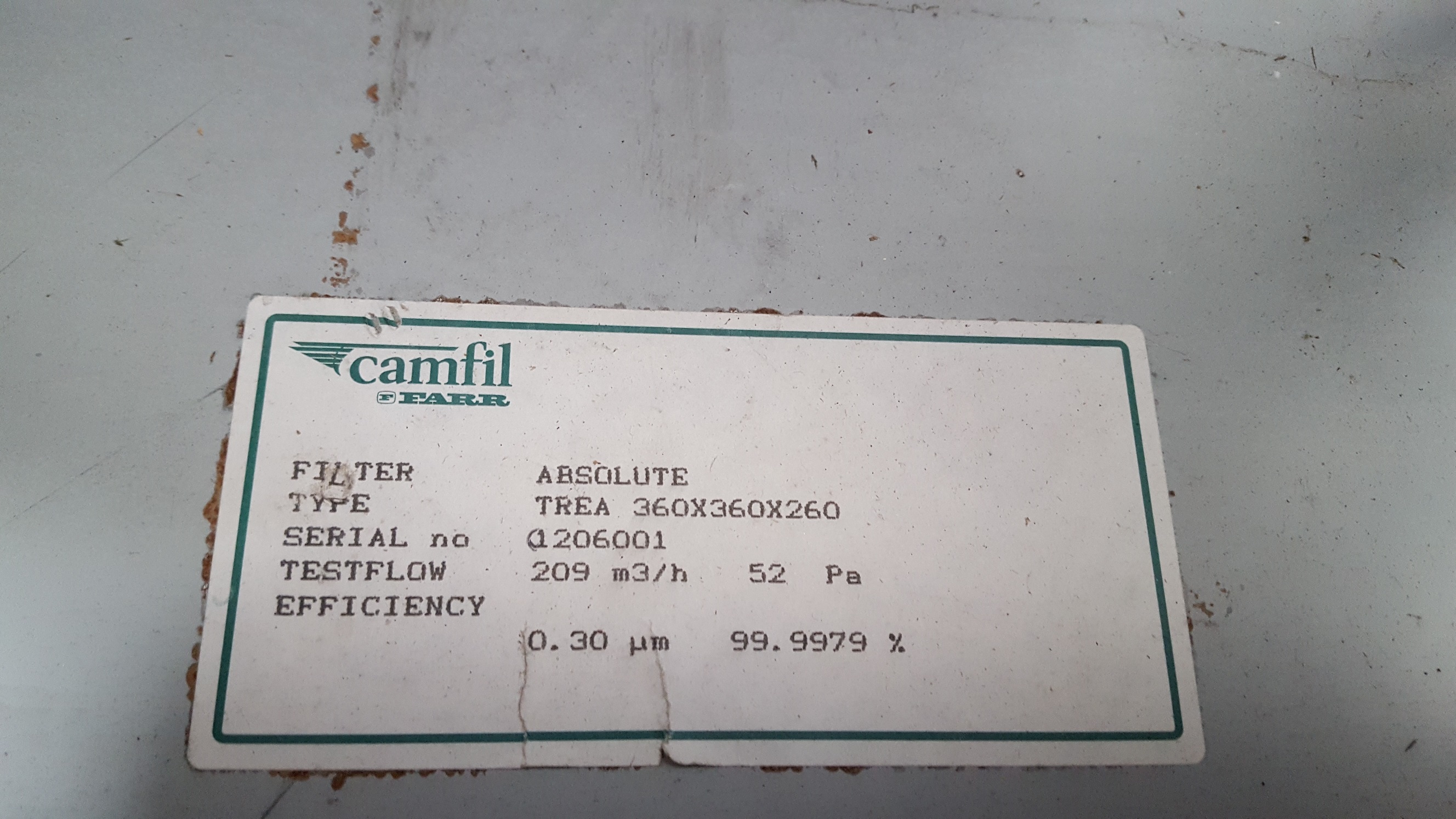 Used Camfil Absoloute Filter