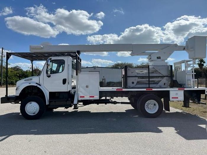 Used Lift-All 75ft Bucket Boom on 2008 Freightliner M2 106 4x4 Reg Cab Flatbed Truck - C84239