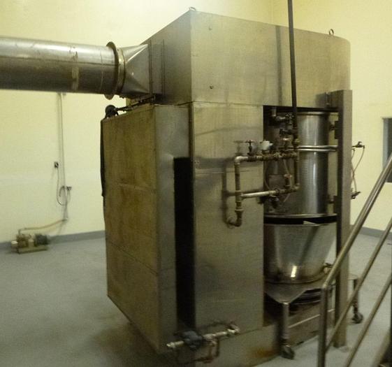 Used Dryer, Fluid Bed, 46" Diameter, Stainless Steel, Steam Heated, 120 Kilograms #S744728