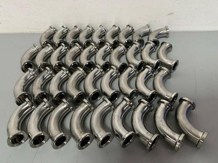 Used Stainless Steel 90 Degree Angles w/ 1" Sanitary Fittings