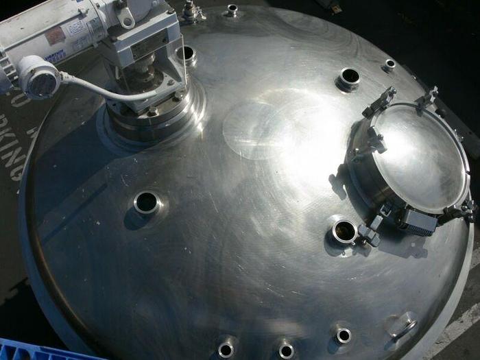Used Feldmeier 4500 Liter 316L SS Jacketed Reactor w/ Agitator 30 PSI FV &100 PSI