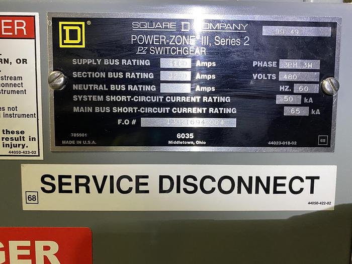 Used SQUARE D COMPANY 1000 / 1500 KVA DRY TYPE TRANSFORMER