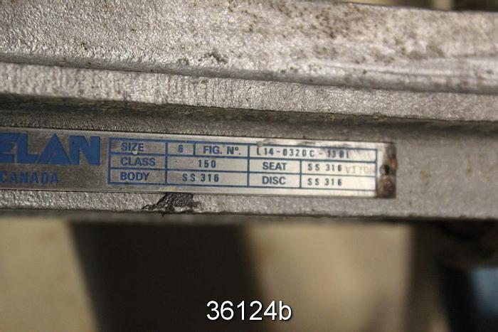 Used Velan 6" Hand Operated Knife Gate Valve, L14-0320C-13BL #36124