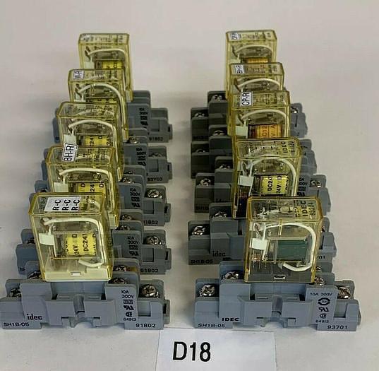 Used LOT OF 10 IDEC RELAY RHIB-U DC 24V W/ BASE SH1B-05 FAST SHIPPING!~WARR