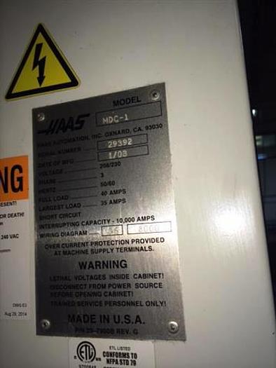 Used 2003 HAAS MDC-1 CNC Drilling & Tapping 2003