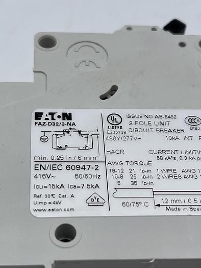 Used Eaton FAZ-D32/3-NA