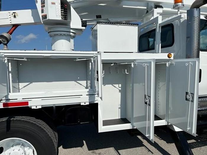 Used 2007 INTERNATIONAL 7400 65FT FLATBED BUCKET TRUCK W/ MATERIAL HANDLER