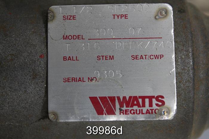 Used Watts 1.5" Ball Valve #39986