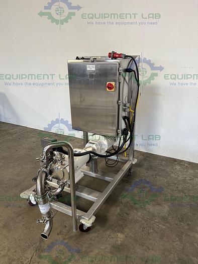 Used Alpha Stainless  2118P12 Rotary Lobe Pump on Stainless Steel Rolling Cart