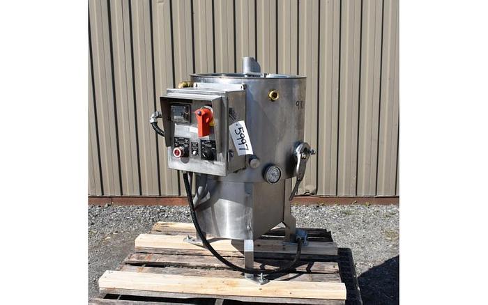 USED 18 GALLON JACKETED TANK, STAINLESS STEEL, WITH SCRAPE AGITATION & ELECTRICALLY HEATED JACKET