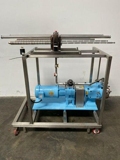 Used Millipore Pellicon 1 Filter Holder w/ Waukesha 045/U2 Positive Displacement Pump