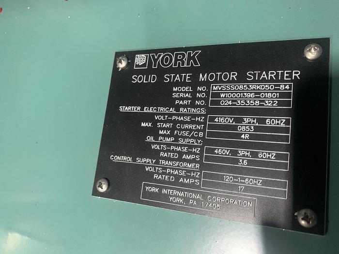 Used YORK MAXE 550 TON CENTRIFUGAL CHILLER MFG. 2013