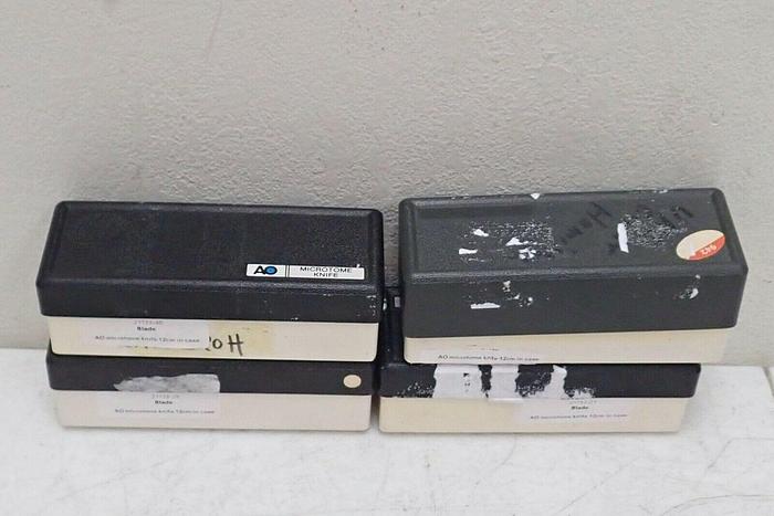 Used Lot of 4 AO Microtome Knives, 12 cm