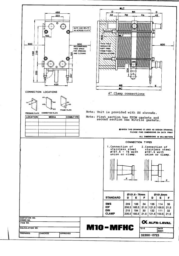 Usado ALFA LAVAL 2 SECTION PLATE HEAT EXCHANGER