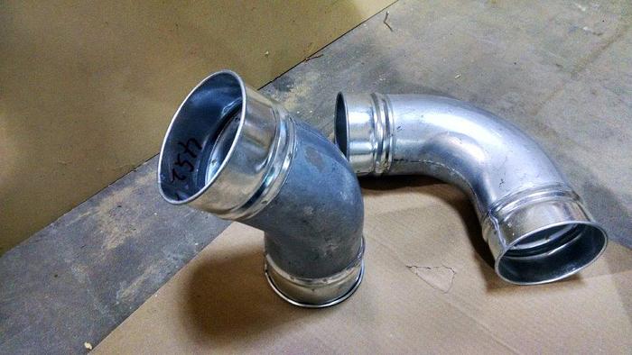 12" Dia. Clamp Together US Duct Rolled Lip 5' Pipe, RP12.G22, 5ft Long Straight, 22Ga Galvanized Steel Duct