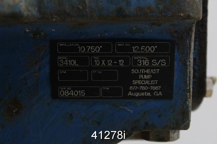 Used Goulds 3410 L 10x12x12 Stainless Steel Fan Pump #41278