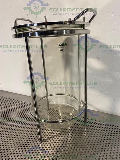 Used Allen Scientific Glass 15 Liter Glass Bioreactor Vessel w/ Headplate and Frame