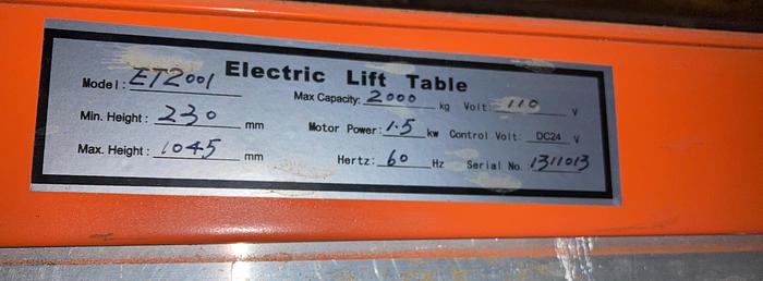 Used AMERICAN ET2001, 4,400 LB. 4' X 8' SCISSOR-LIFT