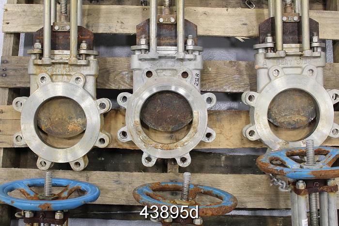 Used True Line 6" Hand Operated Knife Gate Valve, CG8M Body #43895