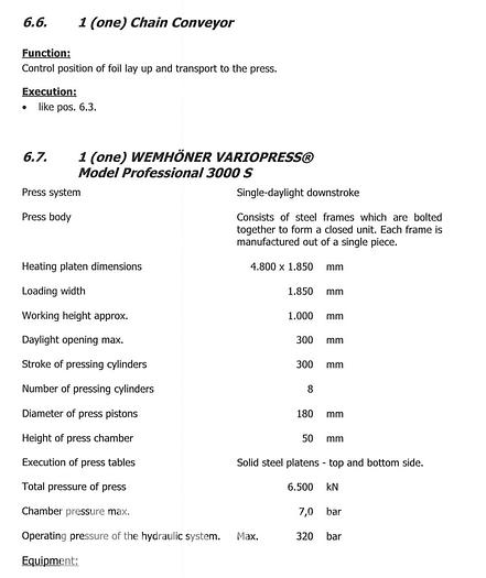 Used Wemhoner Variopress