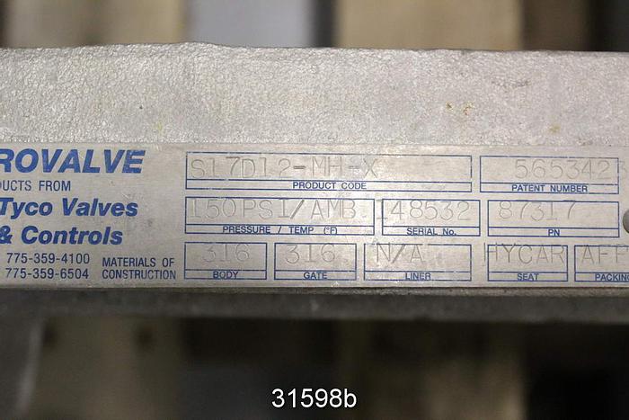 Used Rovalve 12" Hand Operated Knife Gate Valve #31598