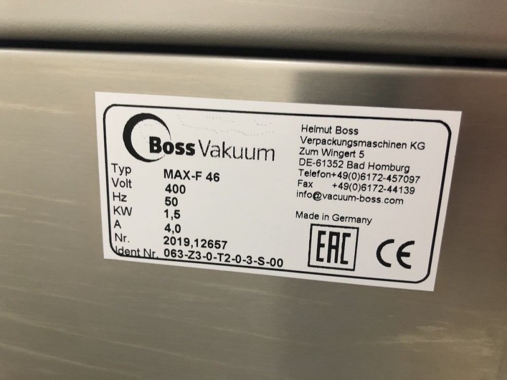 Used Boss Max-F46 vacuum machine