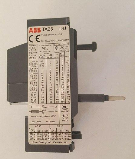 ABB Thermal Overload Relay TA25DU-5.0 1SAZ211201R1035 3.5 - 5A (New in box) (B1