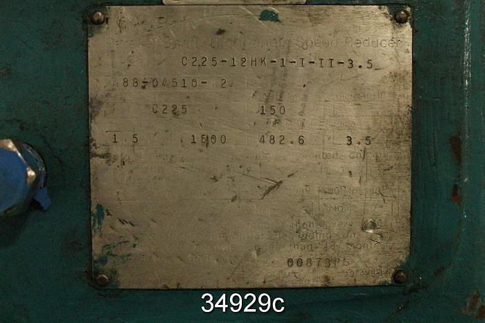 Used Link Belt R C225-12HK-1-I-II-3.5 Parallel Shaft Right Angle Speed Reducer, 3.5/1 Ratio #34929