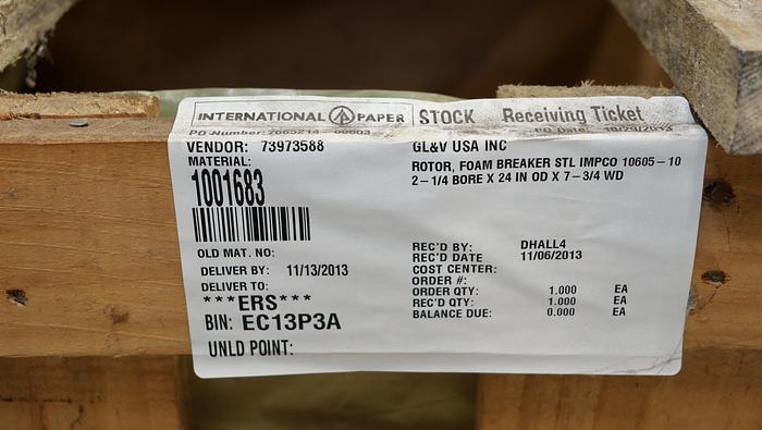 Used Impco Foam Breaker Rotor #44536