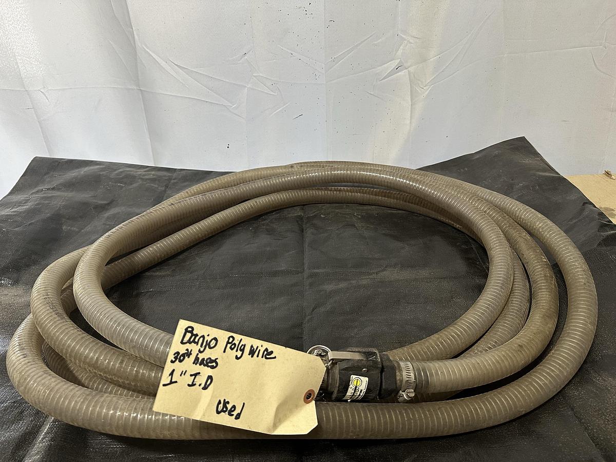 Used 30´(ft) Heavy-Duty Clear PVC Wire-Reinforced Suction & Transfer Hose