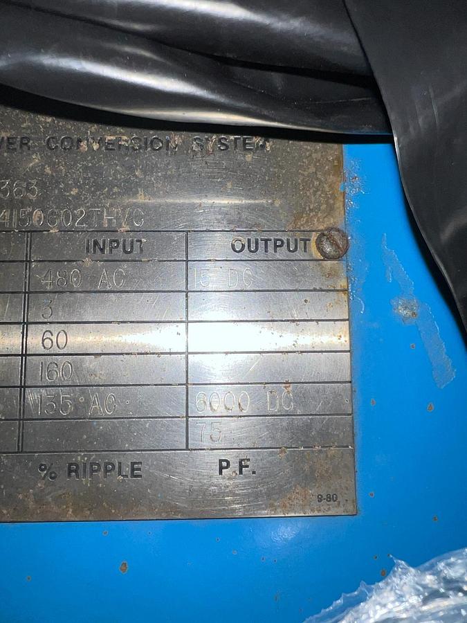 Used [RE-119]: Used 6000A 480VDynapower Rectifier 