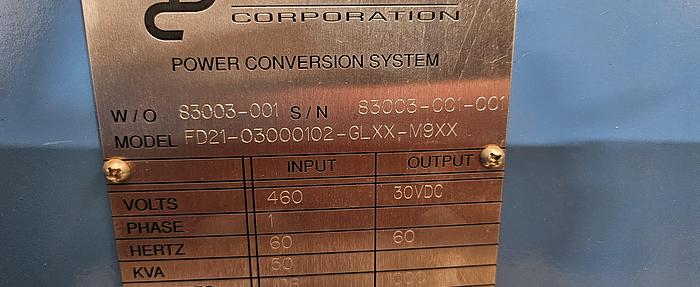 Used [RE-50] : New 1,000A 30V Dynapower 480 SINGLE PHASE Rectifier