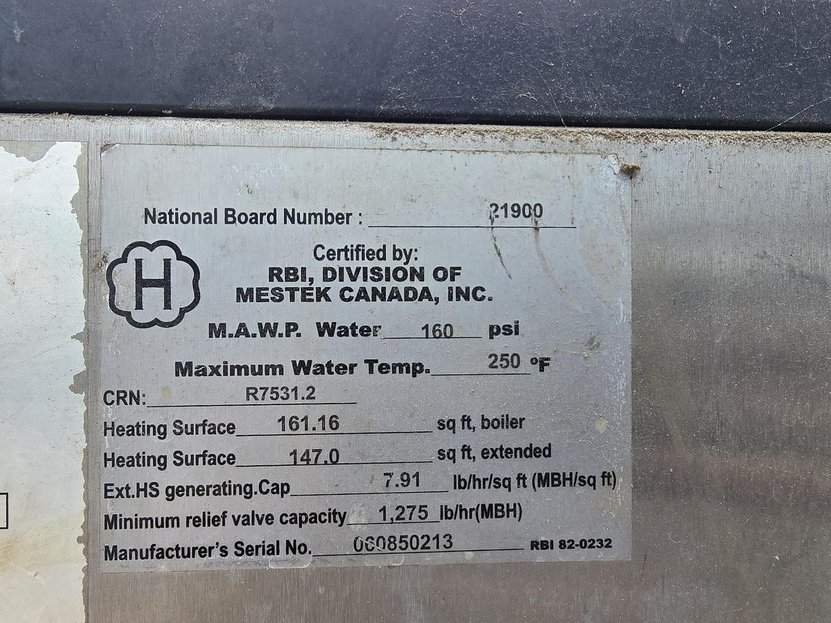 Used (ME-15) RBI HEATING BOILER - MODEL # MB 1500