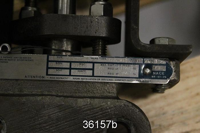 Used Jamesbury 4" Hand Operated Butterfly Valve, 815L-11-3600 MT #36157