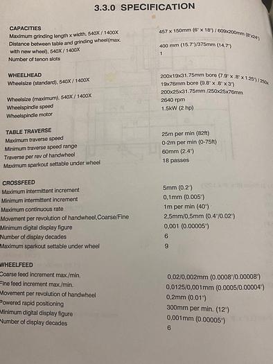 Used 1993 Jones & Shipman 540X Surface Grinder