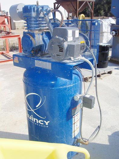 Used Compressor, Air, 5 HP, Quincy, 17.2 CFM @ 175 PSI, TankCompressor, Air, 5 HP, Quincy, 17.2 CFM @ 175 PSI, Tank #C740628