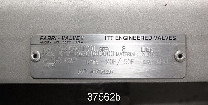 Used Fabri 8" Hand Operated Knife Gate Valve, C6701696000 #37562