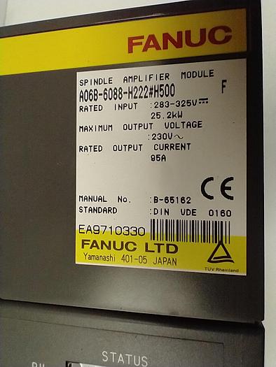 Fanuc A06B-6088-H222#H500 Spindle Amplifier Module 230V, INPUT 283-325V(203)