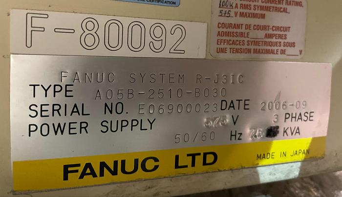 Used FANUC R2000IB/125L ROBOT WITH RJ3iC(R30iA) CONTROL, NEVER USED